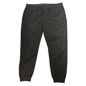 Publish Pants Mens 40 Black Jogger Chino Elastic Cuff Tapered Leg Casual‎